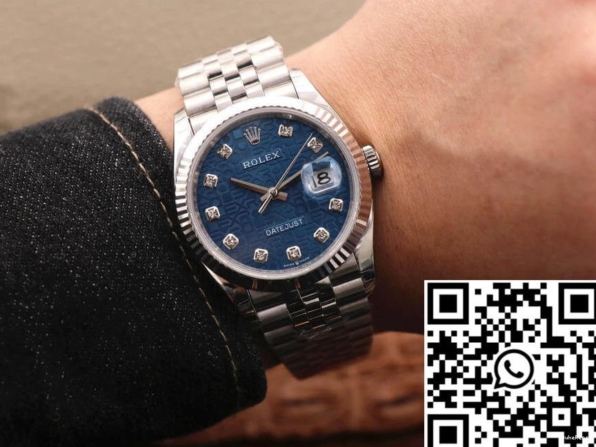 M126234-0011 Diamond-Studded Dial EW Blue Rolex Datejust 36MM Factory 0809